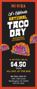Mi Vida National Taco Day e-blast 2023