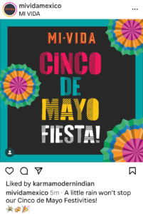 MI VIDA Cinco de Mayo Fiesta Instagram post