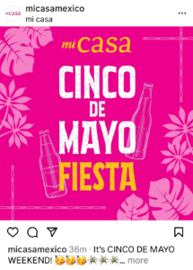 Mi Casa Cinco de Mayo Fiesta Instagram post
