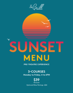 The Grill Sunset Menu 2024 Poster